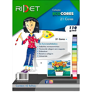 PAPEL ECOCORES CRIATIVO A4 32,5X23,5CM 21 CORES 110GR C/42FLS NOVAPRINT