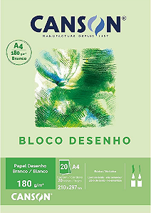 BLOCO DESENHO BRANCO ESTUDANTE 180GR C/20FLS CANSON