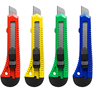 ESTILETE PLASTICO COM LAMINA METALICA GATTE