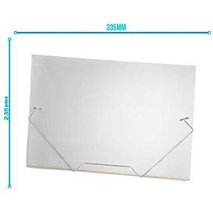 PASTA PP COM ABA ELASTICA OFICIO 235X335MM TRANSPARENTE