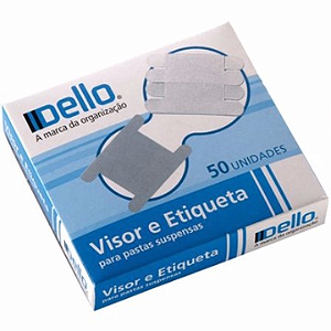 VISOR/ETIQUETA PARA PASTA SUSPENSA TRANSP C/ 50 - DELLO