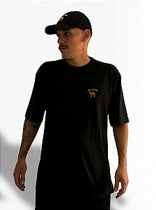 Camiseta Básica Camelo Preta Algodão