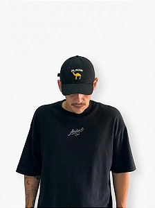 Boné Dad Hat Preto Bordado Camelo