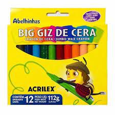 GIZ DE CERA BIG 12 CORES ACRILEX