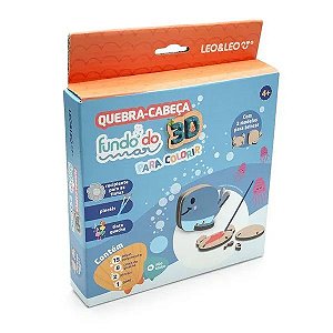 QUEBRA-CABECA 3D PARA COLORIR FUNDO DO MAR LEOELEO