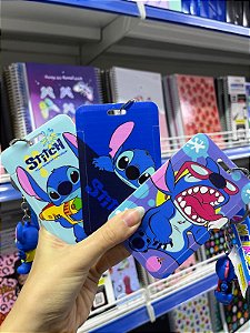 PORTA CARTÃO + CHAVEIRO STITCH