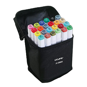 MARCADOR DUAL ARTISTICO 24 CORES -  LEONORA
