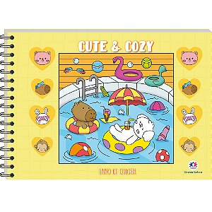 LIVRO DE COLORIR CUTE E COZY AMARELO