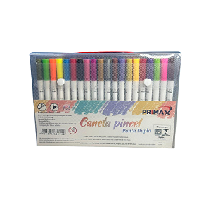 CANETA PINCEL PONTA DUPLA 80 CORES PRIMAX