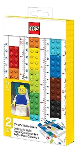 REGUA PLASTICA LEGO COM MINI FIGURA