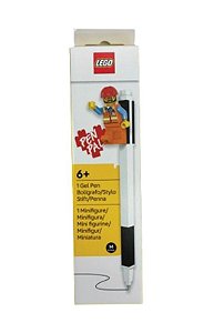 CANETA GEL LEGO PRETA COM MINI FIGURA