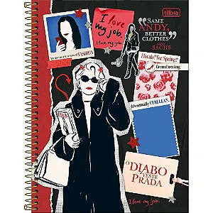 CADERNO UNIVERSITARIO DIABO VESTE PRADA 1 MATERIA