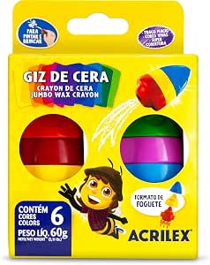 GIZ DE CERA FOGUETE 6 CORES