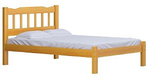 Cama de Casal Perola de Madeira Maciça Reforçada Cerejeira