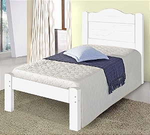 Cama de Solteiro em MDF Estrado Reforçado Lia Branco
