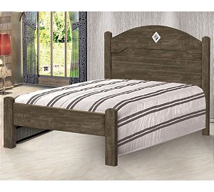 Cama de Solteiro em MDF Estrado Reforçado Elly Castanho