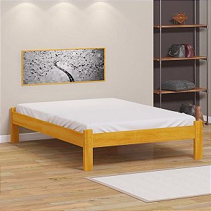 Cama Queen Size Turca de Madeira Maciça Reforçada Cerejeira