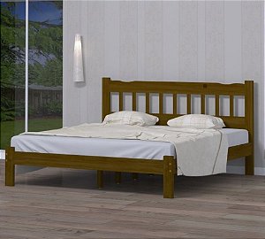 Cama King Size Pérola de Madeira Maciça Reforçada Imbuia