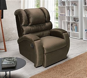 Poltrona do Papai Reclinavel Com Gatilho Zero Wall Suede Marrom