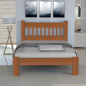 Cama Queen Size Casal Luxo de Madeira Maciça Cedro Tauari Castanho