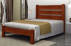 Cama de Casal Maiorca de Madeira Maciça Angelim Pedra/Tauari - Mel