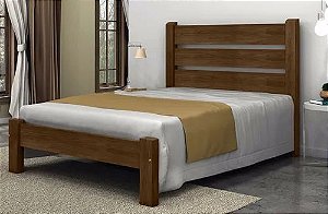 Cama Queen Size Maiorca de Madeira Maciça Angelim Pedra/Tauari - Imbuia