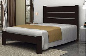 Cama Queen Size Maiorca de Madeira Maciça Angelim Pedra/Tauari - Tabaco