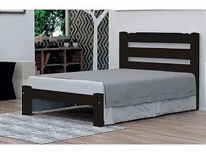 Cama de Casal Luna de Madeira Maciça Angelim Pedra/Tauari - Tabaco