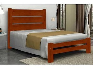 Cama de Casal Robust de Madeira Maciça Angelim Pedra/Tauari - Mel