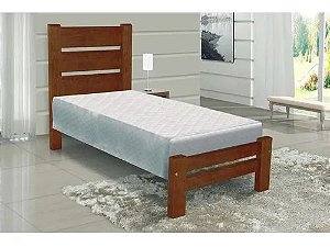 Cama de Solteiro Robust de Madeira Maciça Angelim Pedra/Tauari - Castanho