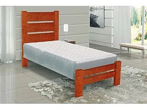 Cama de Solteiro Robust de Madeira Maciça Angelim Pedra/Tauari - Mel