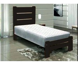 Cama de Solteiro Robust de Madeira Maciça Angelim Pedra/Tauari - Tabaco