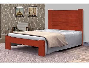 Cama Queen Size Malbec de Madeira Maciça Angelim Pedra/Tauari - Cor Mel
