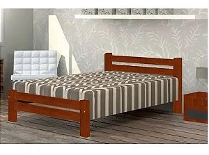 Cama Queen Size Piazza de Madeira Maciça Angelim Pedra/Tauari - Mel