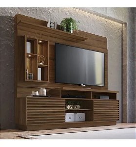 Estante Home Para Tv Até 65 Polegadas Com Led Nogueira