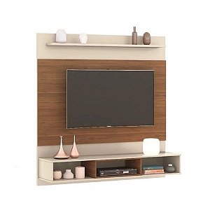 Painel Para TV River Germai Off White/Freijó