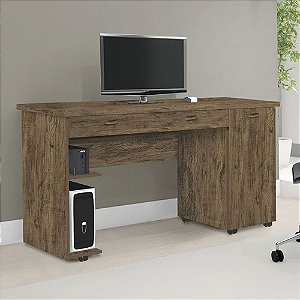 Escrivaninha Mesa Para Computador Quarto Escritório Ariel Amêndoa