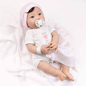 Riachuelo  Boneca Bebê Reborn - Laura Baby - Pérola - Vinil - Shiny Toys