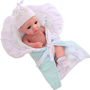 Boneca Bebê Reborn Laura Baby Mini Lino 100% Vinil