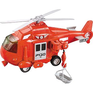 1:20 Helicóptero de Resgate Com Luz, Som e Fricção