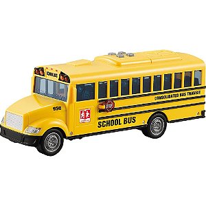 1:16 Ônibus Escolar Americano com luz e som e Fricção