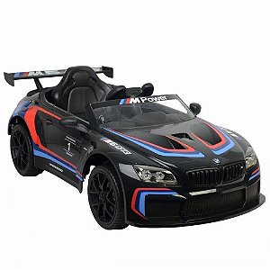 CARRO ELETRICO ESPORTIVO BMW M6 GT3 COM CONTROLE REMOTO 12V PRETO