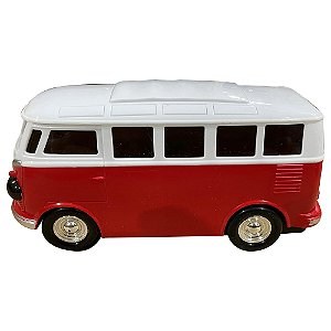 CARRINHO DE BRINQUEDO KOMBI COM LUZ E SOM BATE E VOLTA GIRA 360º VERMELHO