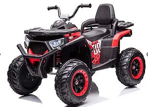 QUADRICICLO PRETO COM VERMELHO COM CONTROLE REMOTO 12V7AH