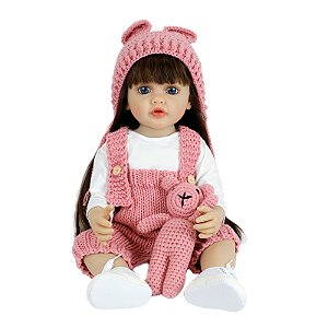 BONECA BEBE REBORN LAURA BABY AURORA 22"  100% VINIL