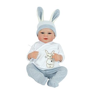 BONECA BEBE REBORN LAURA BABY LUKE 18" 100% VINIL