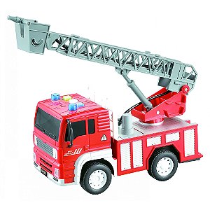 CAMINHAO BOMBEIRO DE FRICCAO COM LUZ E SOM LANÇA AGUA 1:20