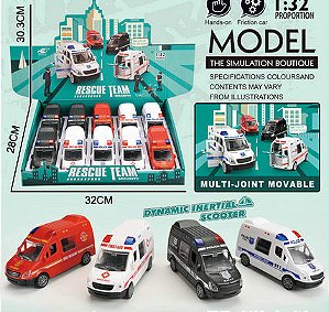 CARRINHO AMBULANCIA COM FIRCCAO DISPLAY COM 10 UNIDADES