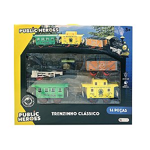 TRENZINHO CLASSICO COM LUZ E SOM 14 PEÇAS SHINY TOYS
