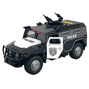 CARRO BLINDADO POLICIAL COM FRICÇÃO LUZ E SOM 1:16 PUBLIC HEROES